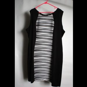 Black and White Dress with Back Zipper